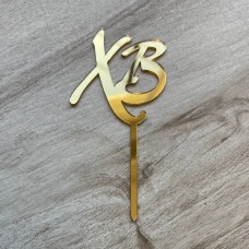 Топпер "Великодній ХВ" / акрил / золото / 5х11 см