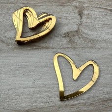Набір топперів "Серця" / акрил / золото / 5х5 см / 5 шт.