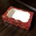 Коробка для зефіру, еклерів / 230х150х60 / Новий Рік / червона / вікно