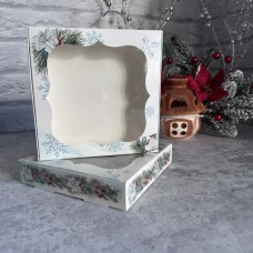 Коробка для цукерок, печива / 150х150х30 / НР / гілочка / вікно