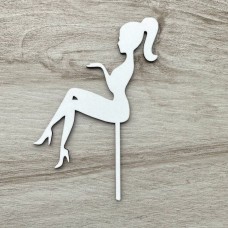 Топпер "Дівчина" / ХДФ / білий / 10х15 см