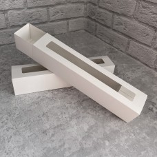 Коробка для макаронс / 300х55х60 / біла / вікно