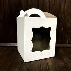 Коробка для паски, торта / 170х170х210 / гофра / вікно