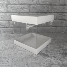 Коробка для торта / 200х200х200 / біла / акваріум