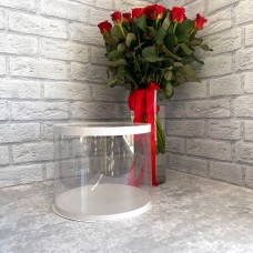 Коробка тубус d250х200 / біла / прозора кришка