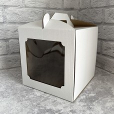 Коробка для торта / 200х200х200 / гофра / вікно