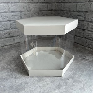 Коробка тубус "Шестигранна" d300х250 / біла