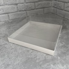 Коробка для десертів / 250х250х70 / біла / акваріум