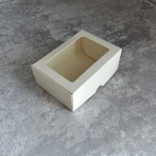 Коробка для десертів / 140х100х55 / біла / вікно