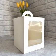 Коробка для паски / 165х165х210 мм / біла / вікно