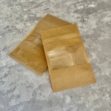 Пакет дой-пак 8х13 см / крафт / вікно / 10 шт