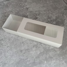 Коробка для макаронс / 240х105х55 / біла / вікно