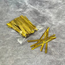 Зав'язки фольговані 8 см / золото / 100 шт.