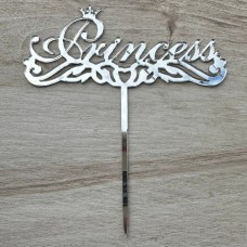 Топпер "Princess" / акрил / срібло / 15х17 см