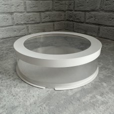 Коробка тубус d250х60 / біла / прозора кришка