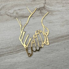 Топпер торцевий "Руки" / акрил / золото / 11х9,5 см