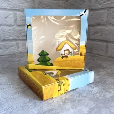 Коробка для цукерок, печива / 150х150х30 / миру та злагоди / вікно