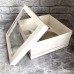 Коробка для бенто + 5 кексів / 260х260х120 / біла / вікно
