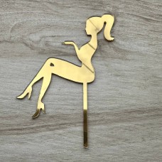 Топпер "Дівчина" / акрил / золото / 10х15 см