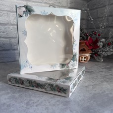 Коробка для цукерок, печива / 200х200х30 / НР / гілочка / вікно