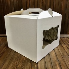 Коробка для торта / 300х300х250 / гофра / вікно