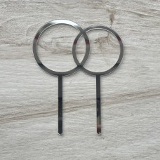 Топпер "Обручки" / акрил / срібло / 12х15 см