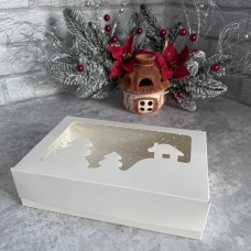 Коробка для зефіру, еклерів / 230х150х60 / НР / будиночок / вікно