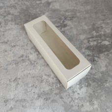 Коробка для макаронс / 170х55х55 / біла / вікно