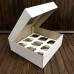 Коробка для 9 кексів / 260х260х90 / гофра / вікно