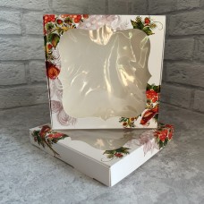 Коробка для цукерок, печива / 200х200х30 / калина / вікно