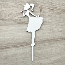 Топпер "Принцеса з короною" / ХДФ / білий / 8х18 см