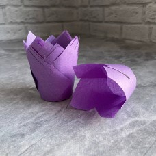 Форма паперова для кексу "Тюльпан 150" / фіолетові / d-50 / 10 шт.