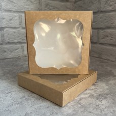 Коробка для цукерок, печива / 150х150х30 / крафт / вікно