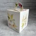 Коробка з ручкою для 1 кекса / 82х82х100 / квіти / 3D вікно