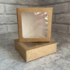 Коробка для цукерок, печива / 120х120х35 / крафт / вікно