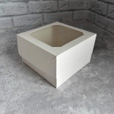 Коробка для бенто / 170х170х105 / біла / вікно