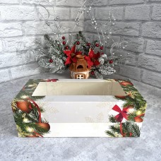 Коробка для рулета / 330х150х110 / НР / Ялинка / з вікном