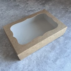 Коробка для зефіру, еклерів / 250х170х60 / крафт / вікно