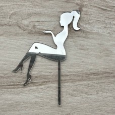 Топпер "Дівчина" / акрил / срібло / 10х15 см