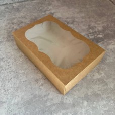 Коробка для зефіру, еклерів / 230х150х60 / крафт / вікно