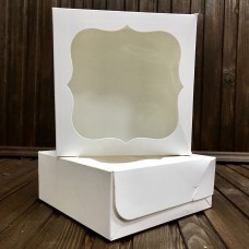 Коробка для зефіру, еклерів / 150х150х60 / біла / вікно
