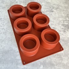 Форма силіконова "Циліндри з отвором" / планшет / 6 шт.