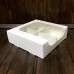 Коробка для зефіру, десертів / 200х200х60 / біла / вікно