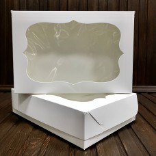 Коробка для зефіру, еклерів / 250х170х60 / біла / вікно