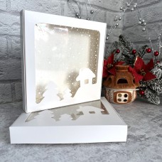 Коробка для цукерок, печива / 200х200х30 / НР / будиночок / вікно