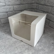 Коробка для торта / 210х210х180 / біла / 3D-вікно