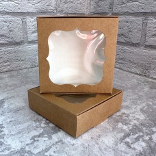 Коробка для цукерок, печива / 100х100х30 / крафт / вікно