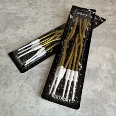 Набір свічок "Коктейлні" / золото / 6 шт.