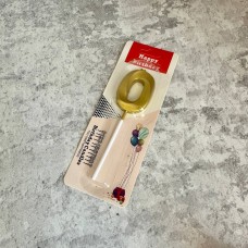 Свічка "Цифра 0" / золото / 5 см