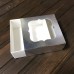 Коробка для цукерок, печива / 80х80х35 / срібна / вікно